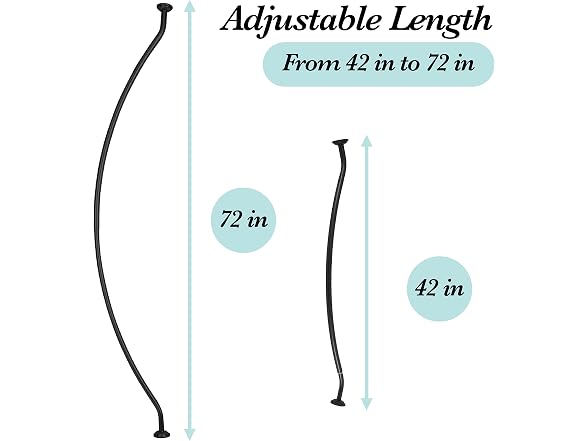 Bath Bliss Curved Shower Rod | Adjustable 42"