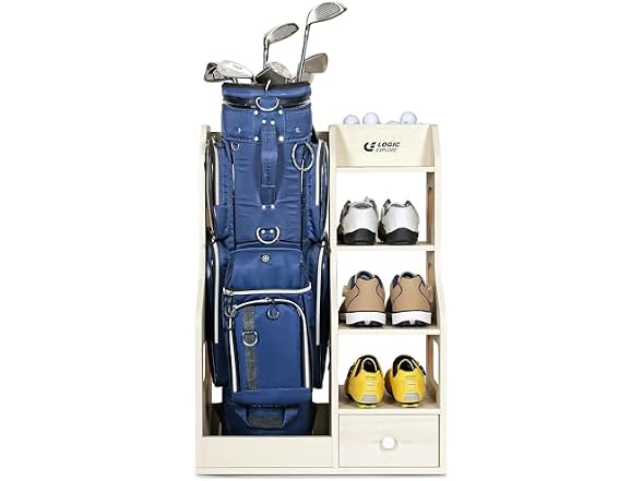 Premium Wooden Golf Bag Organizer Rack
