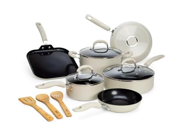Goodful Ceramic Nonstick Pots and Pans Set 12PC