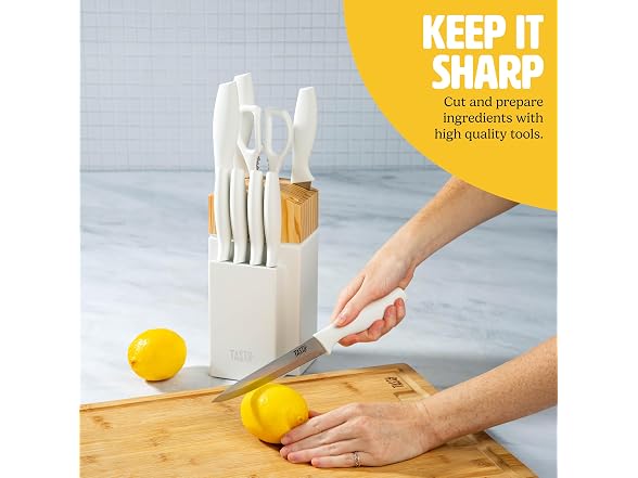 Tasty Kitchen Knife Set with Block White