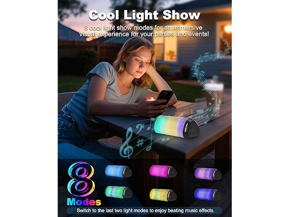 ANCOBER Cool Dazzling Bluetooth Speaker