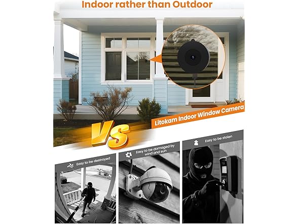 3MP 2K Home Security Window Camera