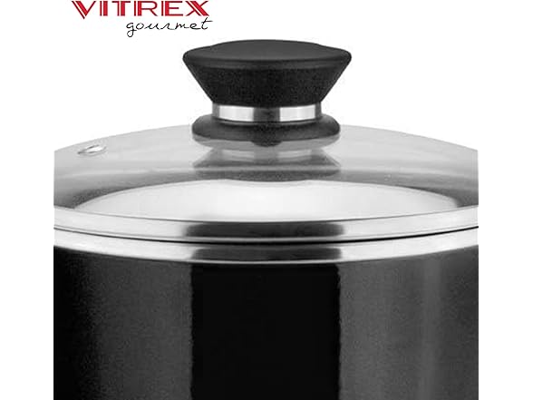 VITREX Granite Noir Metallic 7.8-Inch Stockpot with Lid
