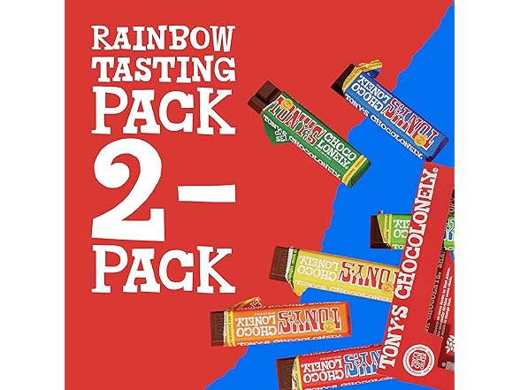 Tonys Chocolonely Rainbow Choc 12 Bars