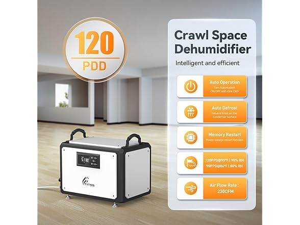 Tiitss Commercial Dehumidifier 120 Pints