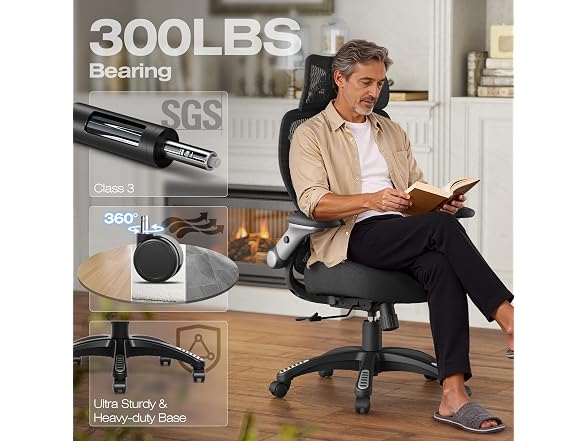 ELABEST X100 X100 Ergonomic Office Chair, Black Padded Sea