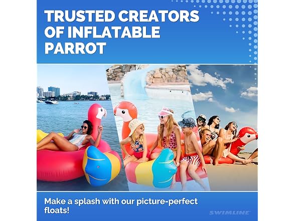 Swimline Giant Inflatable Parrot Pool Float