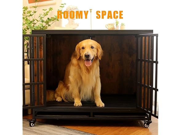 Zelecube 42" Heave Duty Dog Crate Rustic Brown