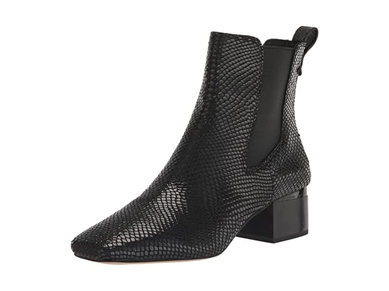 Franco Sarto Womens Bootie Black Snake Print 6.5 M