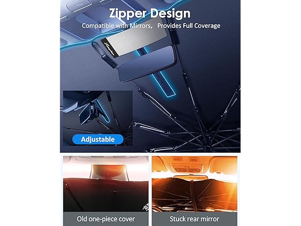[2025 Upgrade] Windshield Sun Shade Umbrella