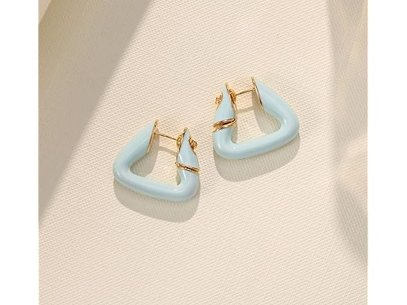 POSUR Triangle 14K Enamel Hoop Earrings