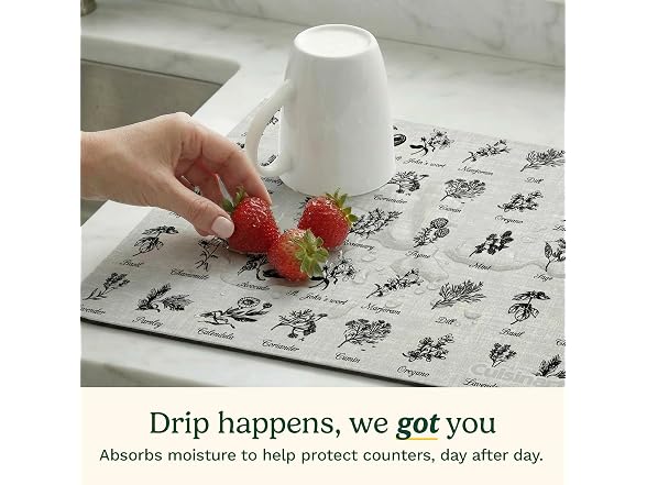 Cuisinart Coffee Mat for Countertop, 2-Pack 15"x20", Non-Slip