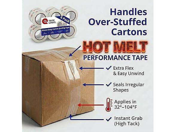 Tape Logic Packing Tape (1-Roll), 2" x 55yd