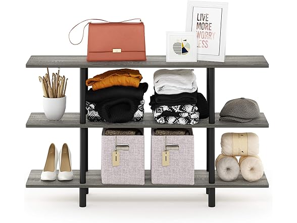 Furinno Turn-N-Tube 3-Tier Wide Display Shelf