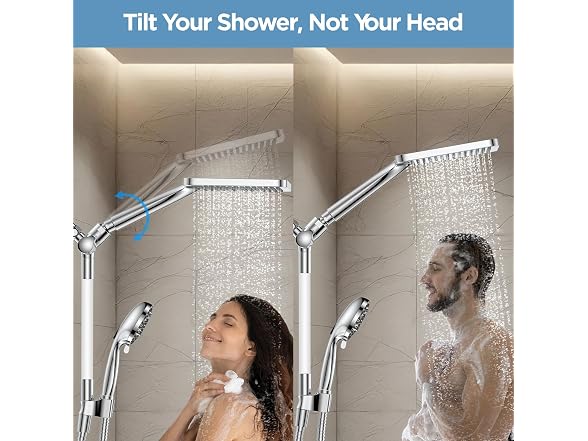 Dual Handheld Shower Head Combo, 2-In-1