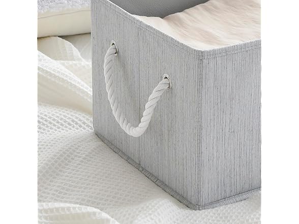 Sukkiri Homu 2-Pack Fabric Storage Baskets with Handles Grey