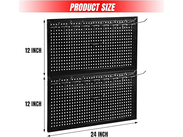 Torin 22 Piece Metal Wall Pegboard Utility Tool Storage System