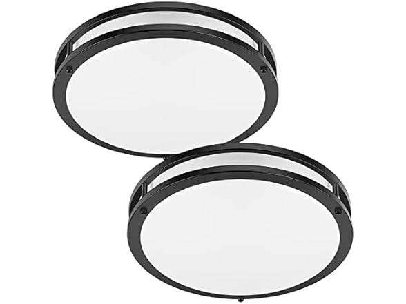 TOBUSA 2 Pack 36W LED Ceiling Lights, Modern Black