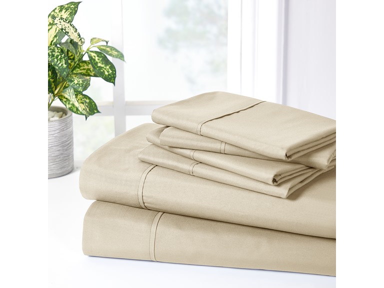 Bibb Home 2000 Count 6-Piece Bamboo Sheet Set with Suregrip