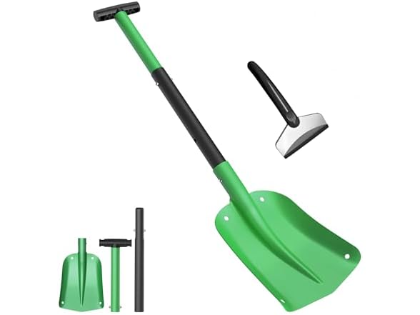 VOLTASK 31'' Compact Snow Shovel with Ice Scraper