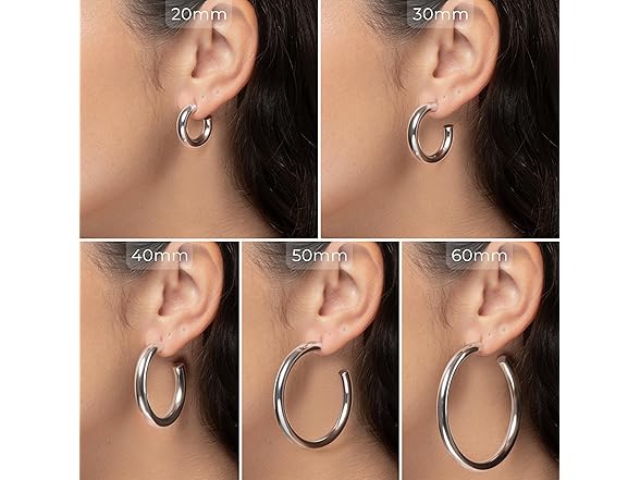 Claro Clivo White Gold Hoop Earrings 30MM