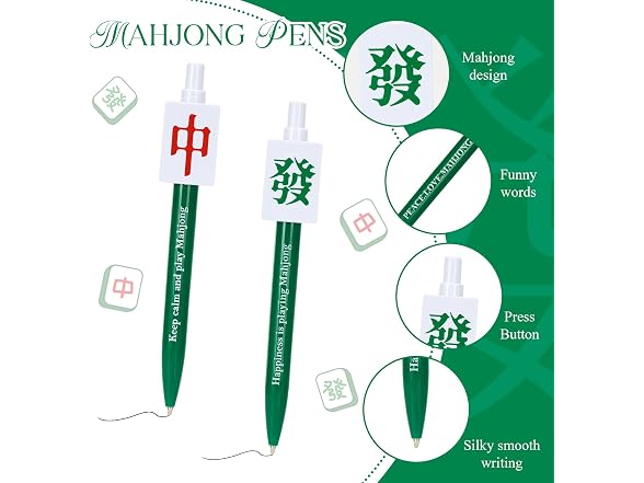 Bafeil 24pc Mahjong Gift Set w/Sticky Notes