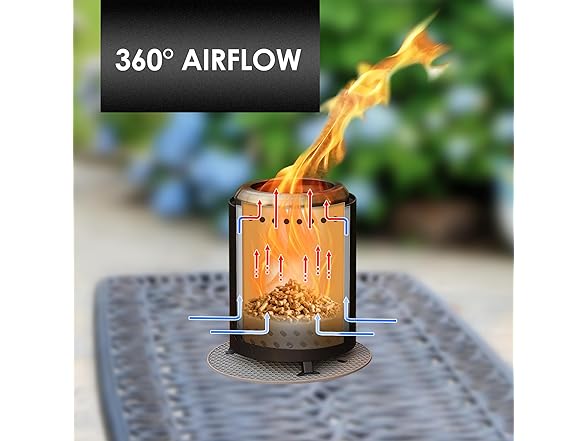 Red Mountain Valley Smokeless Tabletop Fire Pit, Black