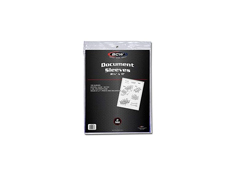 BCW Document Sleeves 8.5 x 11 