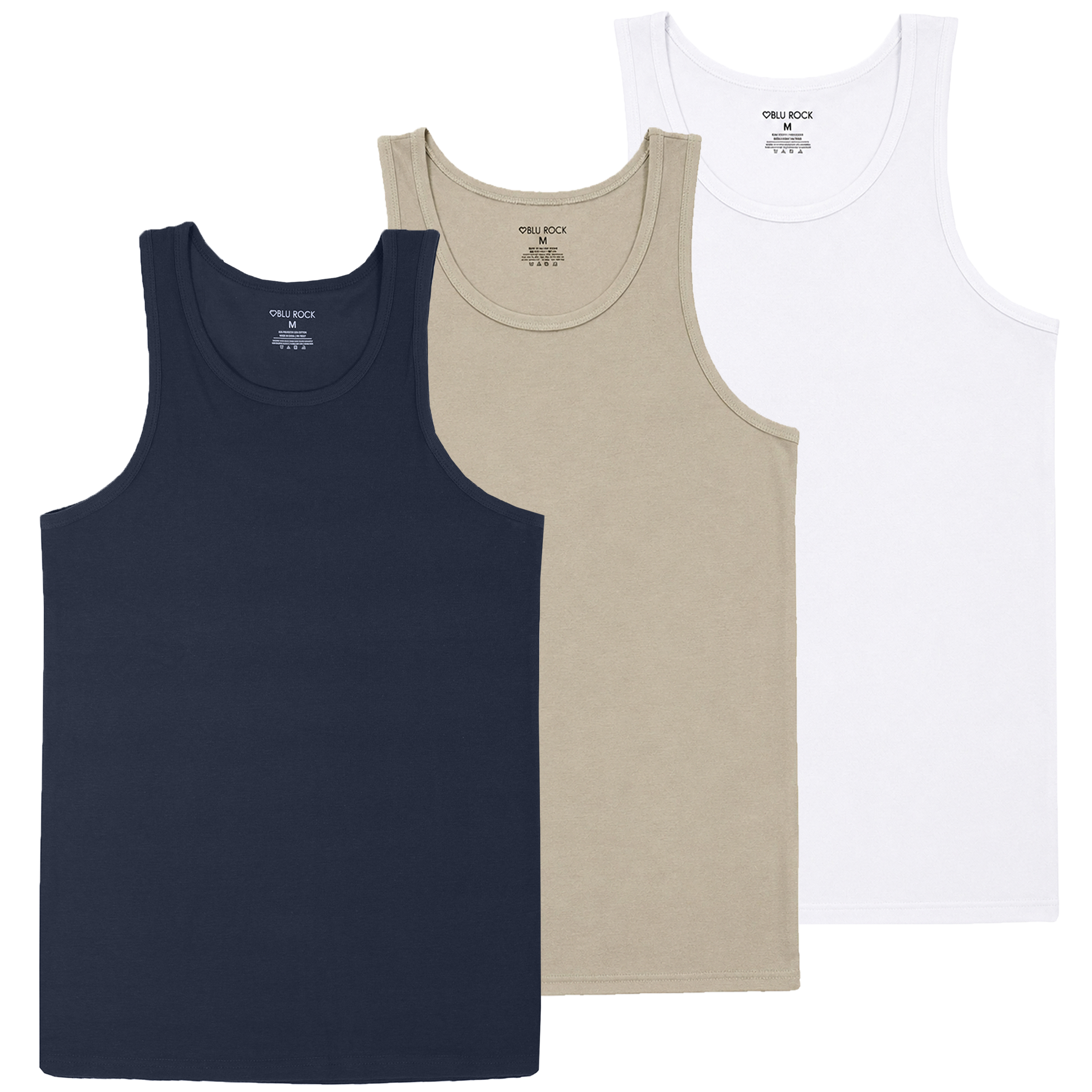 3Pk Mens Micro Waffle Tank Top - Gallery 18