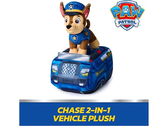 Paw Patrol Paw Patrol Chase 2-in-1 Vehicle Plush, 6