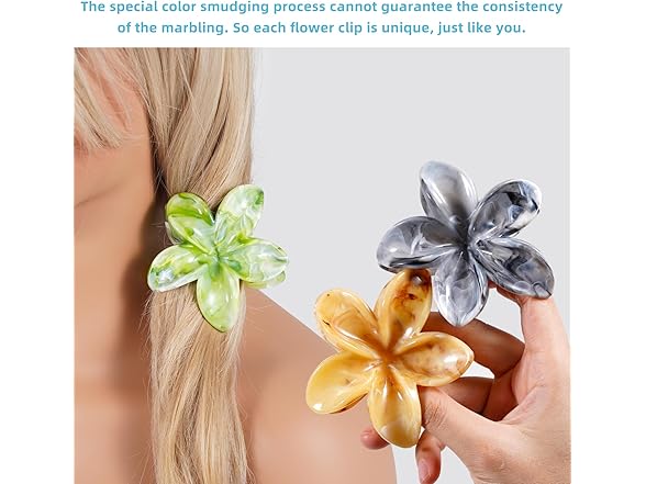 SHINLEA Flower Claw Clips, 4PCS Hawaiian Plumeria
