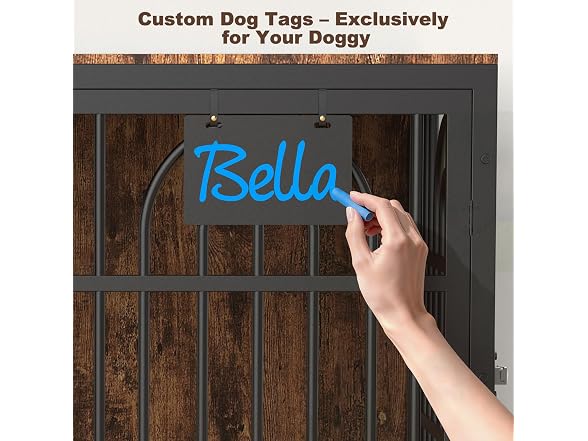 Tiovo 43 Inch Antique Walnut Dog Crate