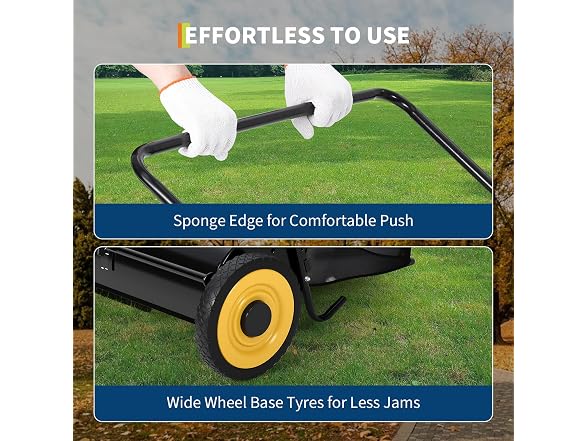 GAOMON 26-Inch Push Lawn Sweeper, Black