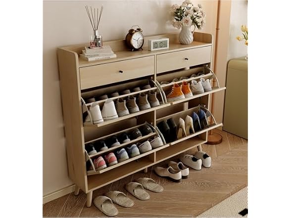 dainslef Shoe Storage Cabinet Oak