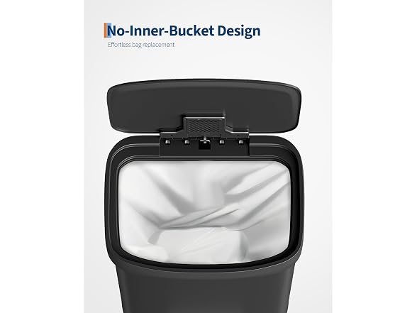 16 Gal/60L Stainless Steel Trash Can with Soft-Close Plastic Lid