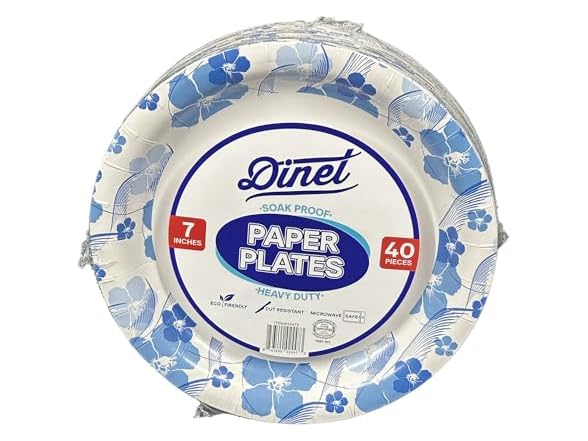 7" DINET Heavy Duty Paper Plate, 40