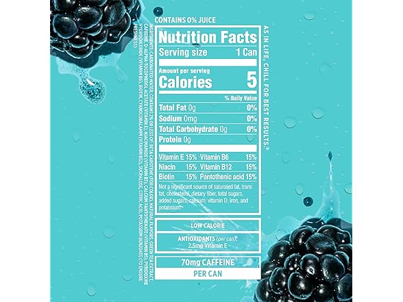 1CT Sparkling Ice Caffeine, Blue Raspberry Sparkling 16 oz.