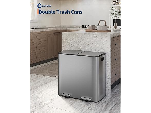 Takywep 2X10.6 Gal Compartment Kitchen Trash Can
