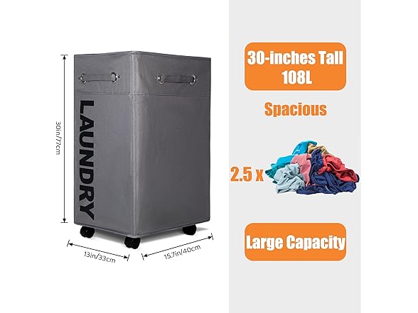 Caroeas 30-inches Rolling Laundry
