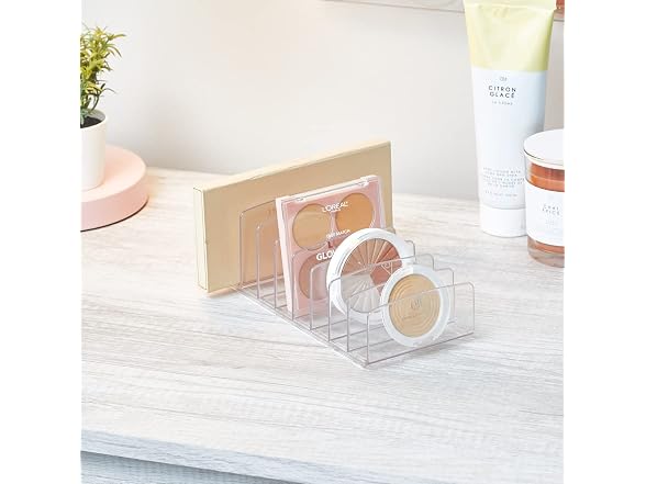 iDesign BPA-Free Plastic Divided Makeup Palette Cosmetic Organizer