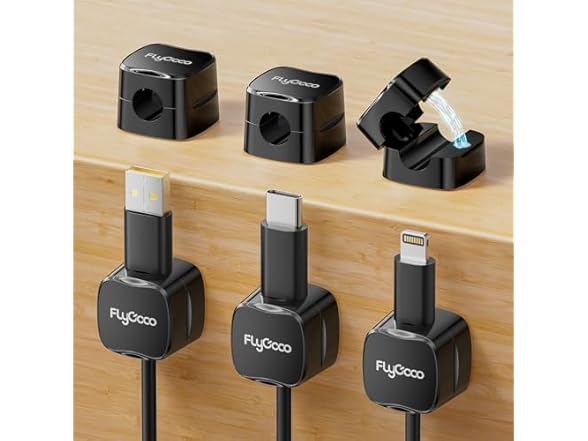 (6 PACK) Adhesive Magnetic Cord Organizer