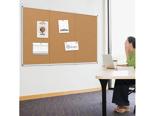 VIZ-PRO Cork Board, 96x48", Foldable