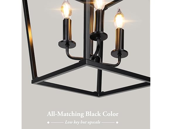 BrightHome Black Farmhouse Chandelier 4-Light