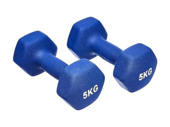 Amazon Basics Neoprene Dumbbell Pair, 10 kg, Blue