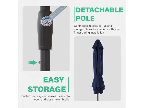 JEAREY 7.5ft Outdoor Patio Umbrella
