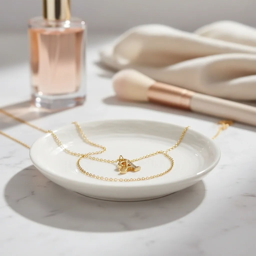 Initial Letter Pendant Necklace - Gallery 8
