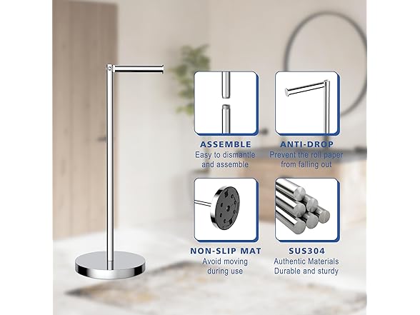 LHYMJRY Free Standing Toilet Paper Rack