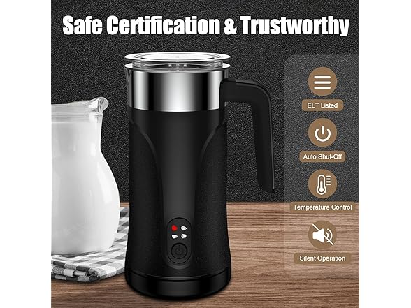 4-in-1 Milk Frother and Steamer (Black)