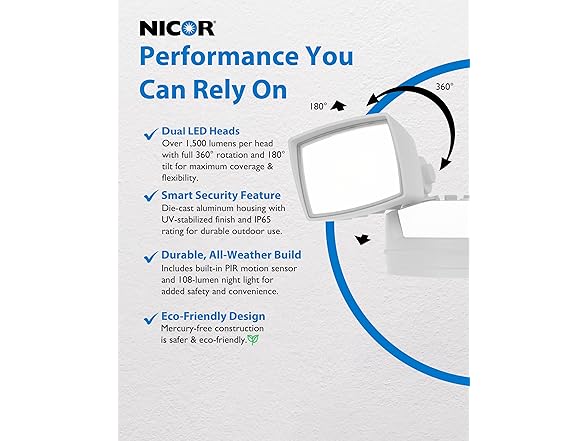 LED Security Flood Light White PIR