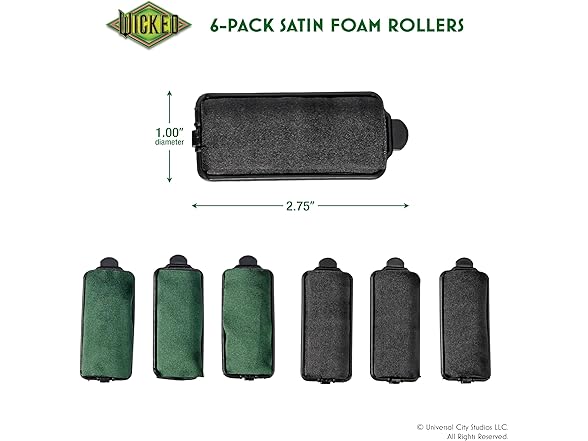 Wicked Elphaba 6PK Satin Rollers - hair rollers